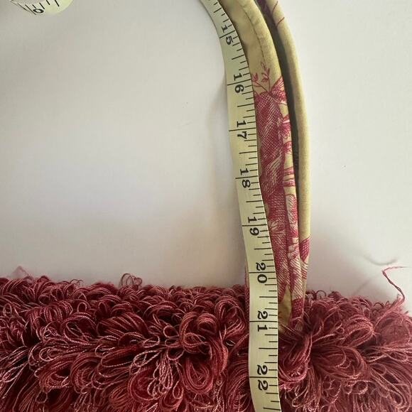 Millie Bags Yellow Pink vintage y2k fringe fabric purse, unique handbag - Picture 10 of 10